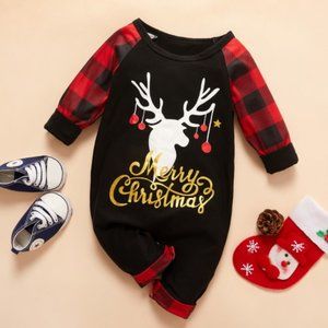 Girl girls boy boys baby toddler Christmas Holidays jumpsuit outfit reindeer new